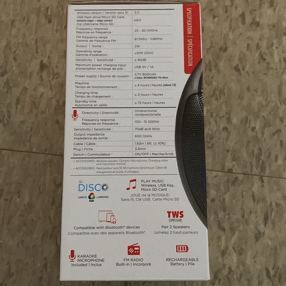 Karaoke Bluetooth speaker with fm radio - Picture 4 of 4